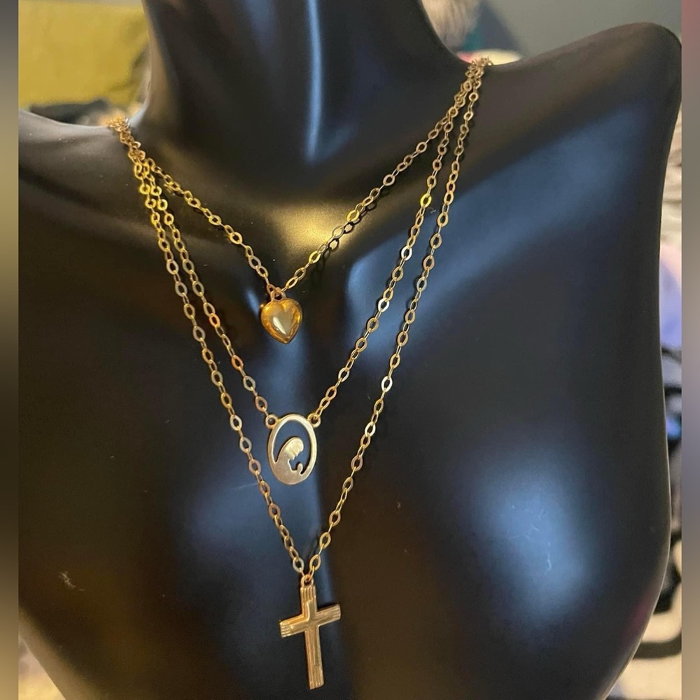 3 layered Necklace  18karat Real Gold